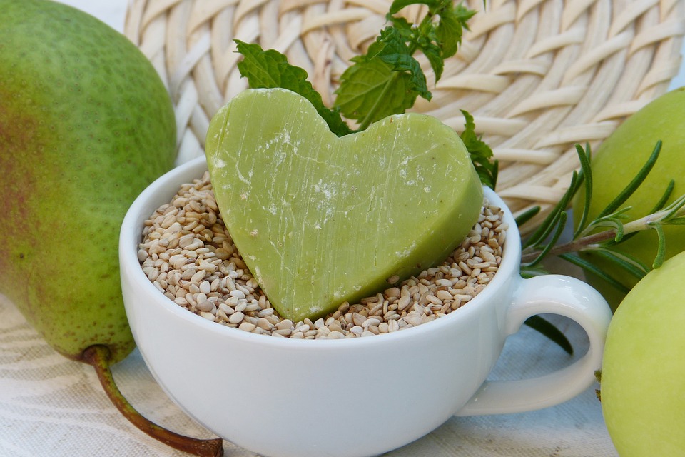 green baby soap