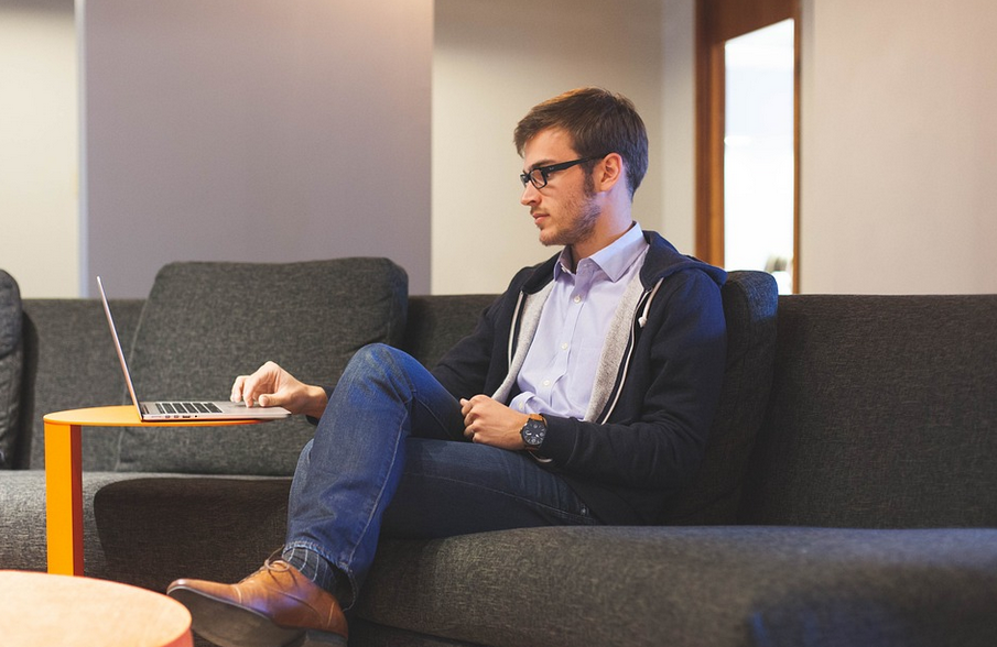 entrepreneur on a laptop